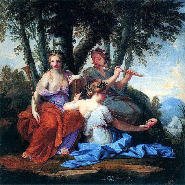 Les Muses Clio, Euterpe et Thalie, Eustache Le Sueur, Musée du Louvre
