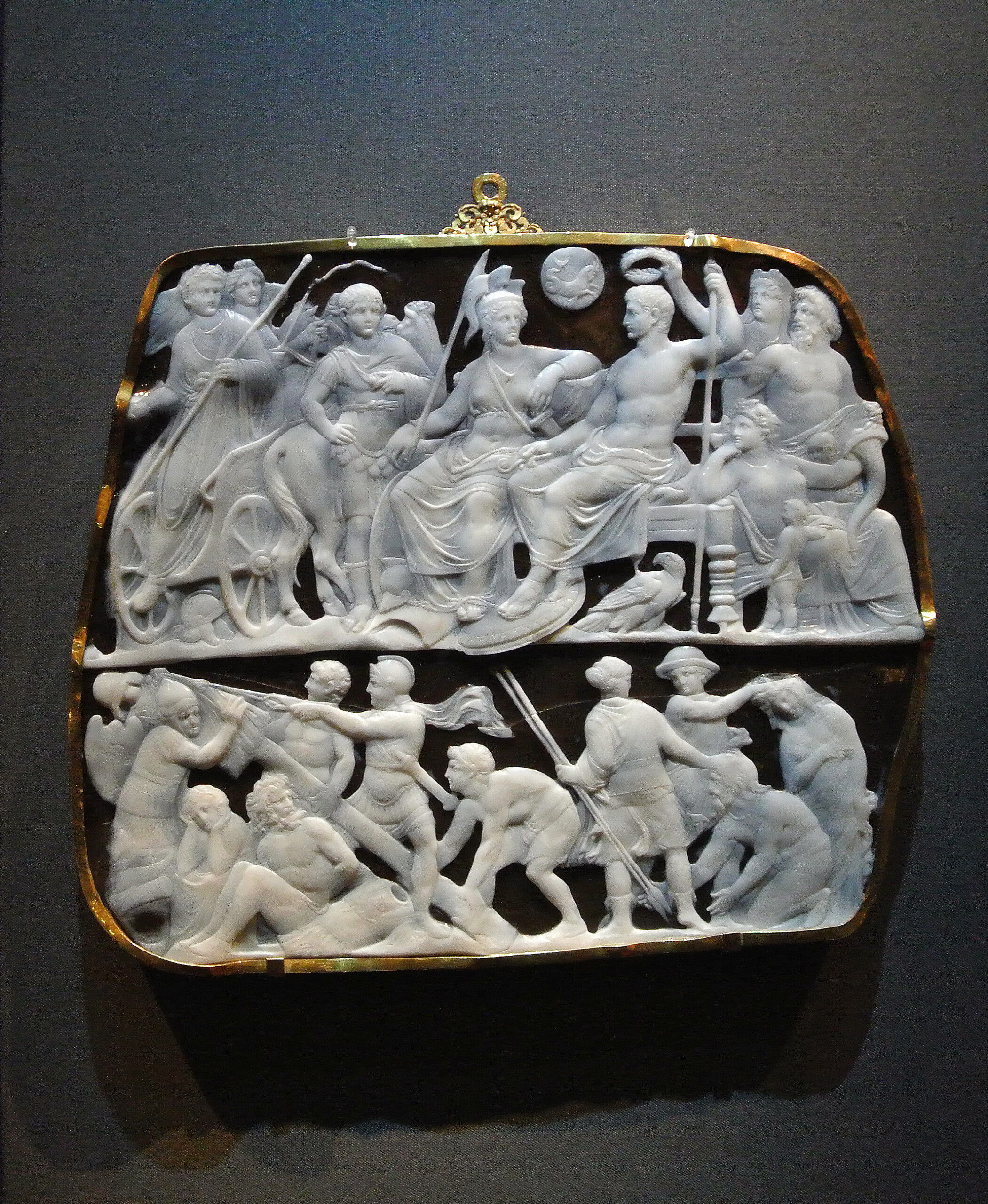 Gemma Augustea, camée onyx, vers 9–12 apr. J.-C., Kunsthistorisches Museum, Vienne