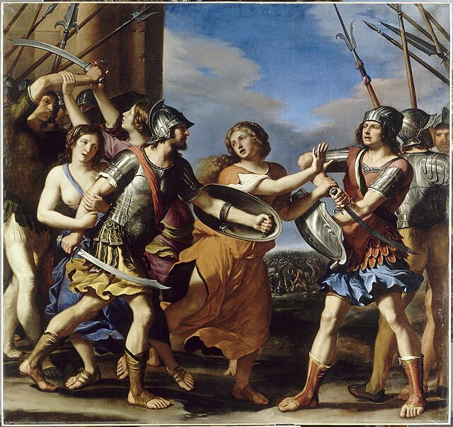 Guercino — Hersilia séparant Romulus et Tatius, 1645, Louvre