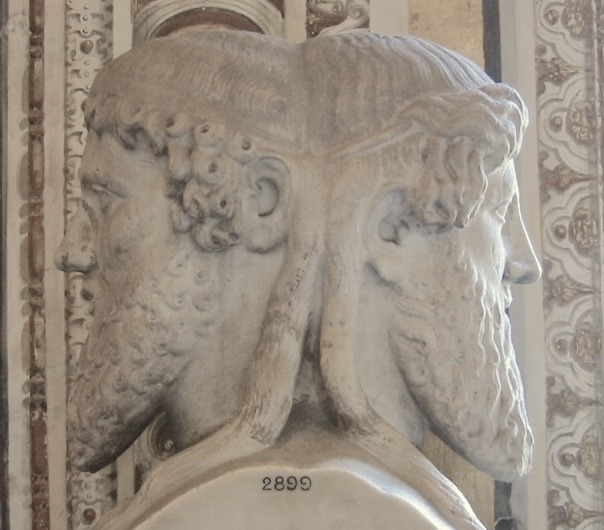 Buste de Janus bifrons, œuvre romaine antique, Musées du Vatican, Rome