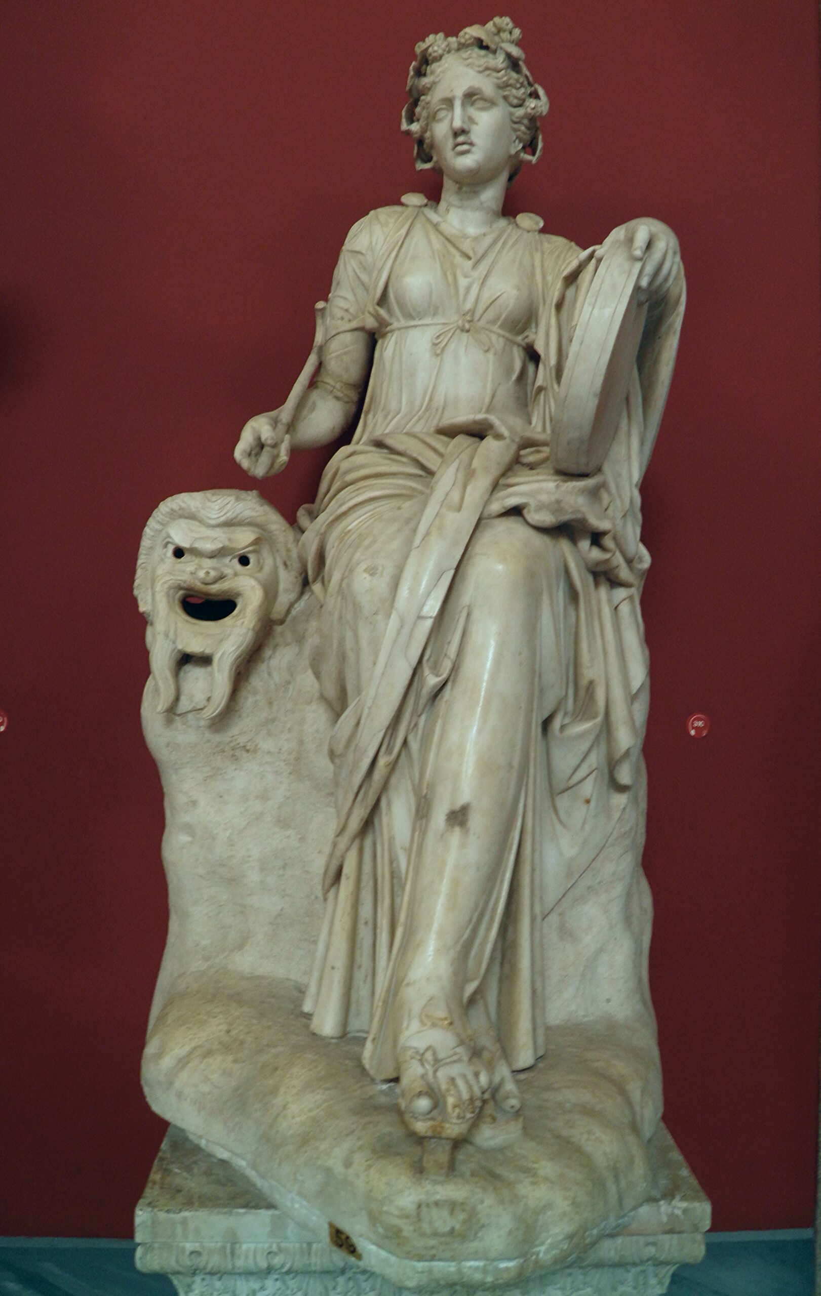 Thalie sur le sarcophage des Muses, Musée du Louvre, marbre romain