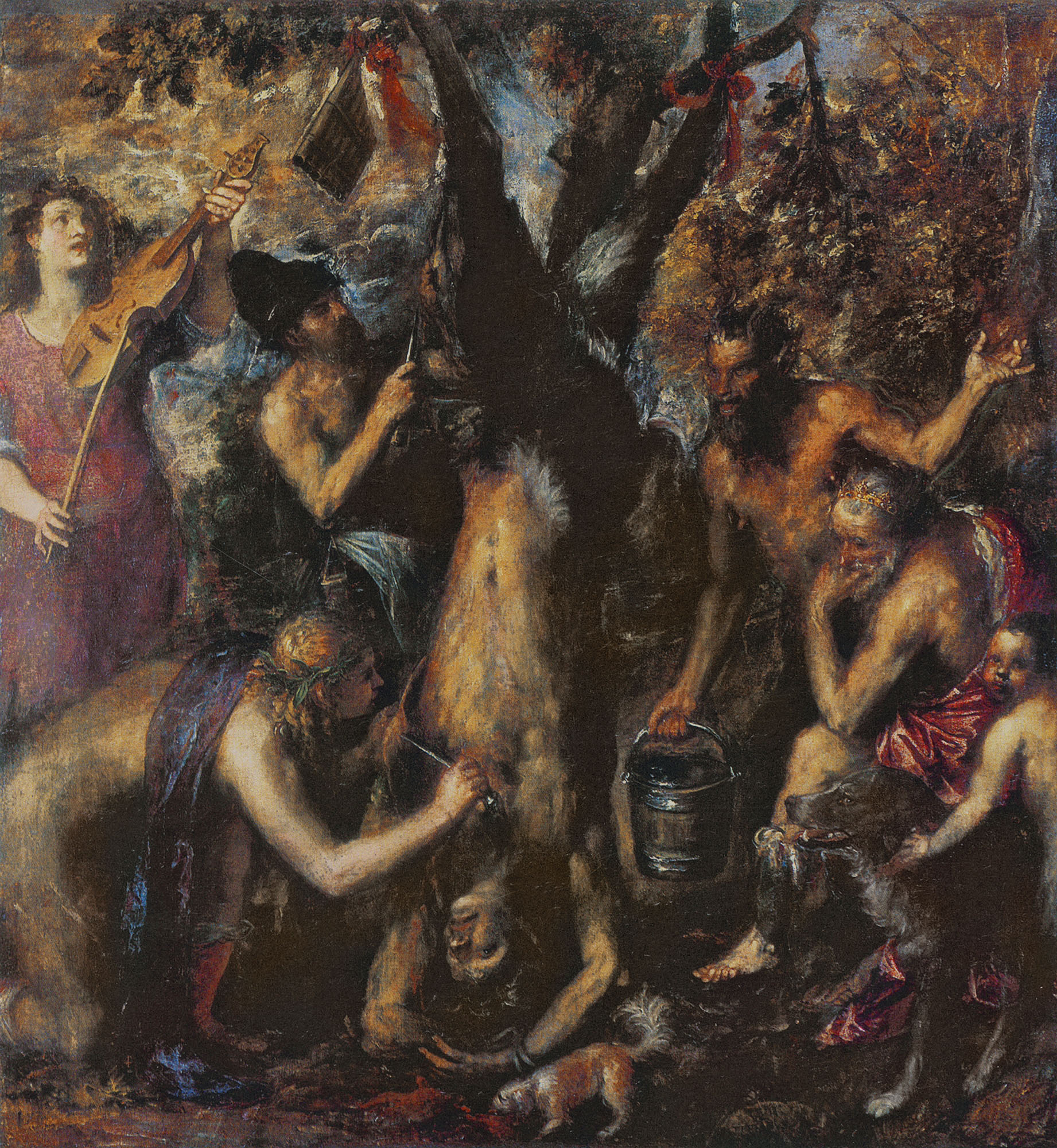 Le Supplice de Marsyas par Titien, huile sur toile, Arcidiecézní muzeum Kroměříž